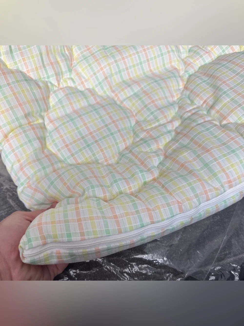 Quiltex vintage | Yellow Embroidered Baby Bedding Set - Soft Pastel Plaid new